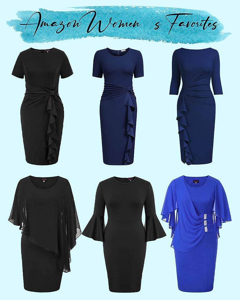 JollieLovin Women's 3/4 Sleeve Dress 2023 Fall Casual Swing Pockets T-Shirt Loose Dress | Amazon (US)