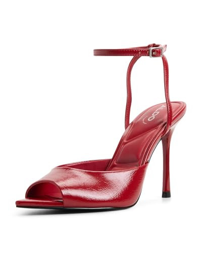 ALDO Women's Belen Open-Toe Heeled Sandal, Red, 8.5 | Amazon (US)