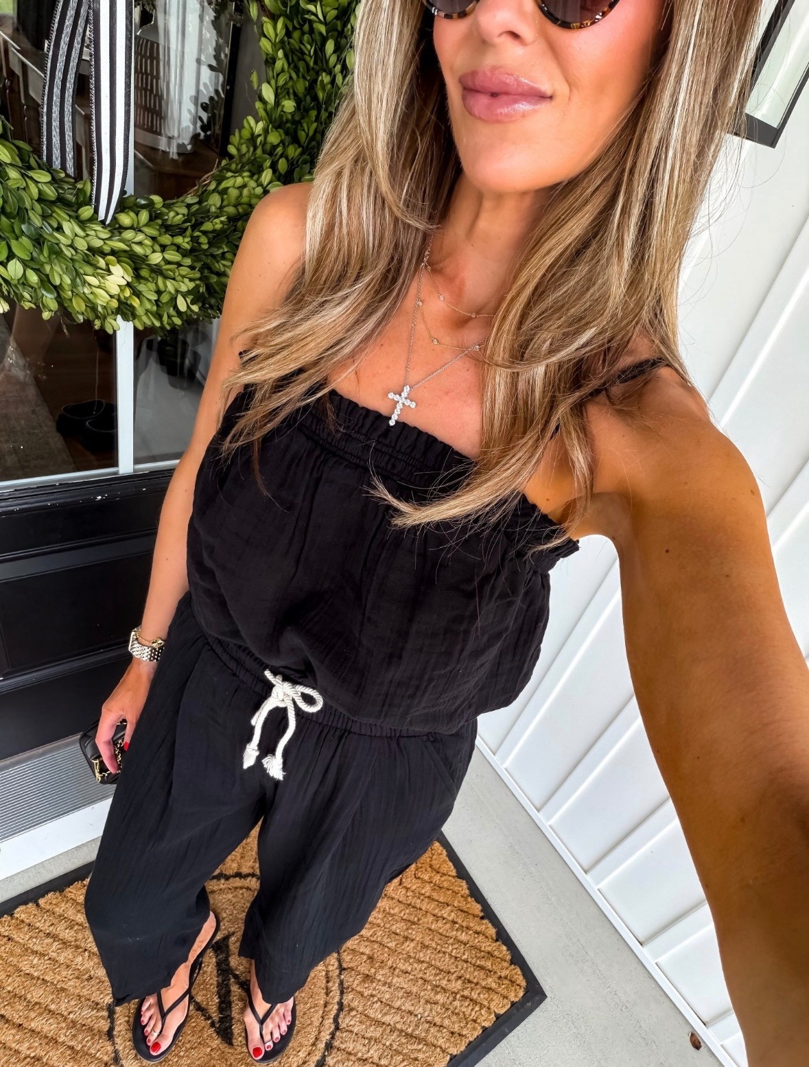 BESTSELLER! This black jumpsuit is one of those easy throw on pieces that still looks so put together. Lightweight, flattering, and perfect for everyday or travel.

black jumpsuit outfit, easy outfit ideas, casual chic style, summer outfit inspo, travel outfits, effortless style, everyday outfits, flattering jumpsuit, simple outfit ideas, neutral style, themominstyle

#LTKSeasonal #LTKootd #LTKOver40