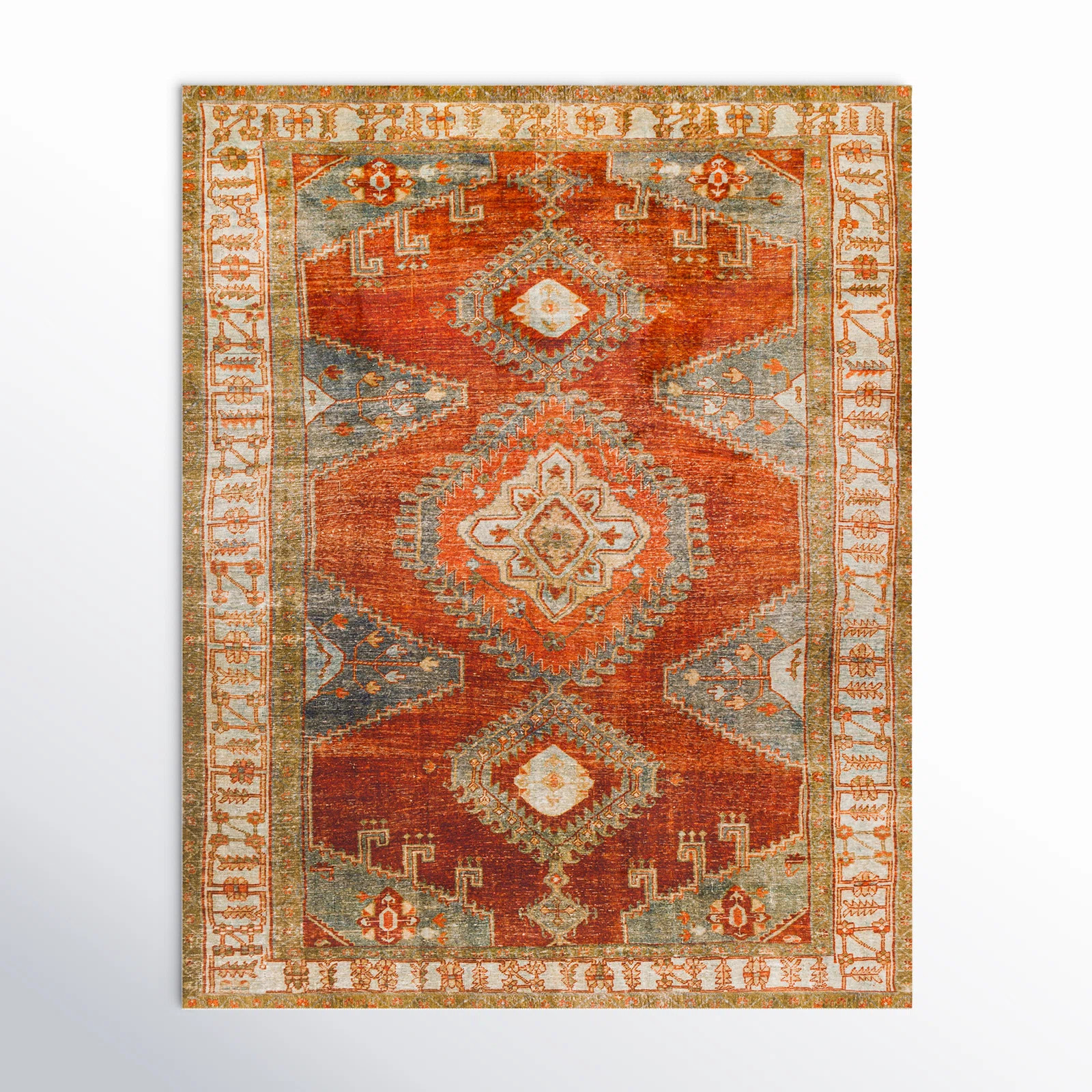 Mags Machine Washable Oriental Burnt Orange/Orange Area Rug | Wayfair North America
