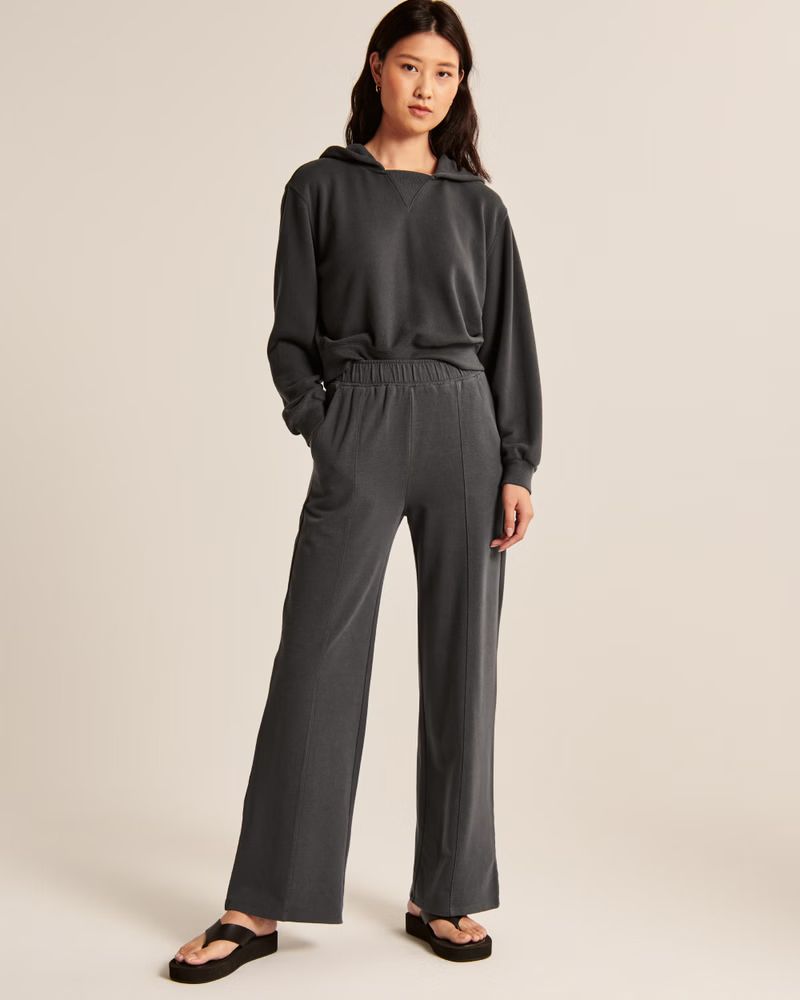 Luxe Terry Wide Leg Sweatpants | Abercrombie & Fitch (US)