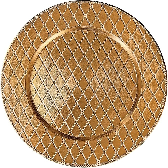 Charger Plates Diamond Design - 13-Inch Elegant Chargers – Set of 6 - For Small to Regular-Size... | Amazon (US)