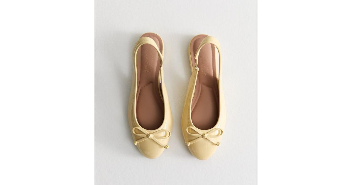 Light Yellow Faux Leather Slingback Flats | New Look | New Look (UK)