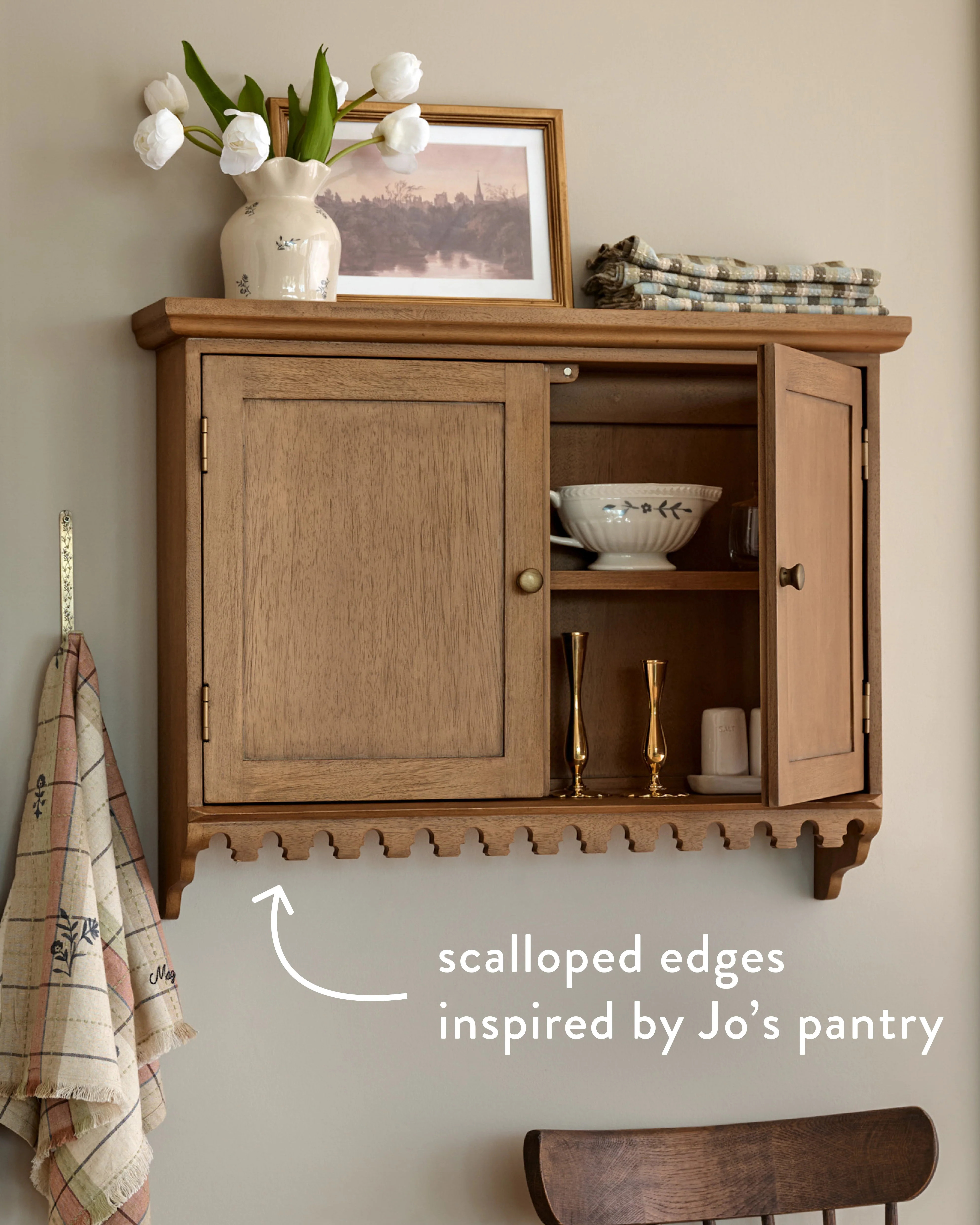 Archie Scalloped Wood Wall Cabinet | Magnolia