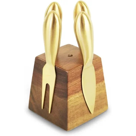 Cheese Knife Set for Charcuterie - 4 Small Stainless Steel Cheese Knives and Fork with Magnetic Acac | Walmart (US)