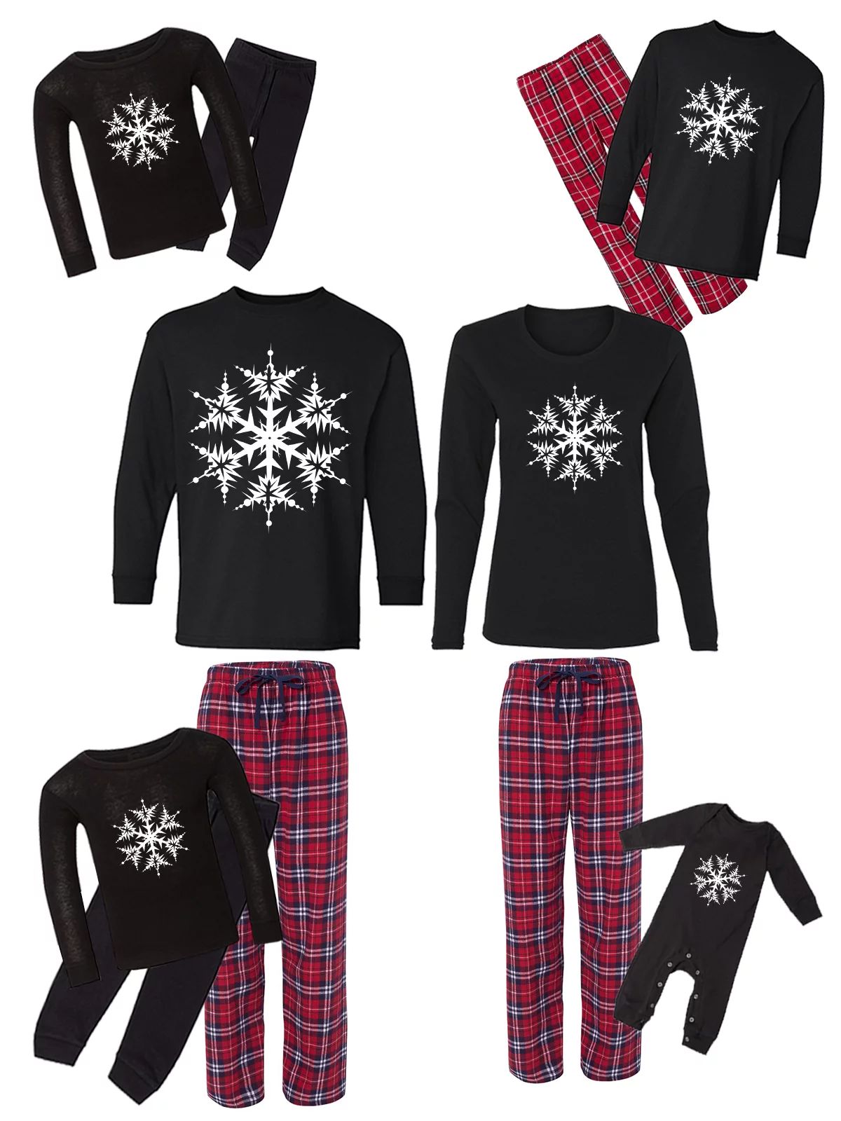 Awkward Styles Family Christmas Pajamas Set Red Snowflake Matching Sleepwear - Walmart.com | Walmart (US)