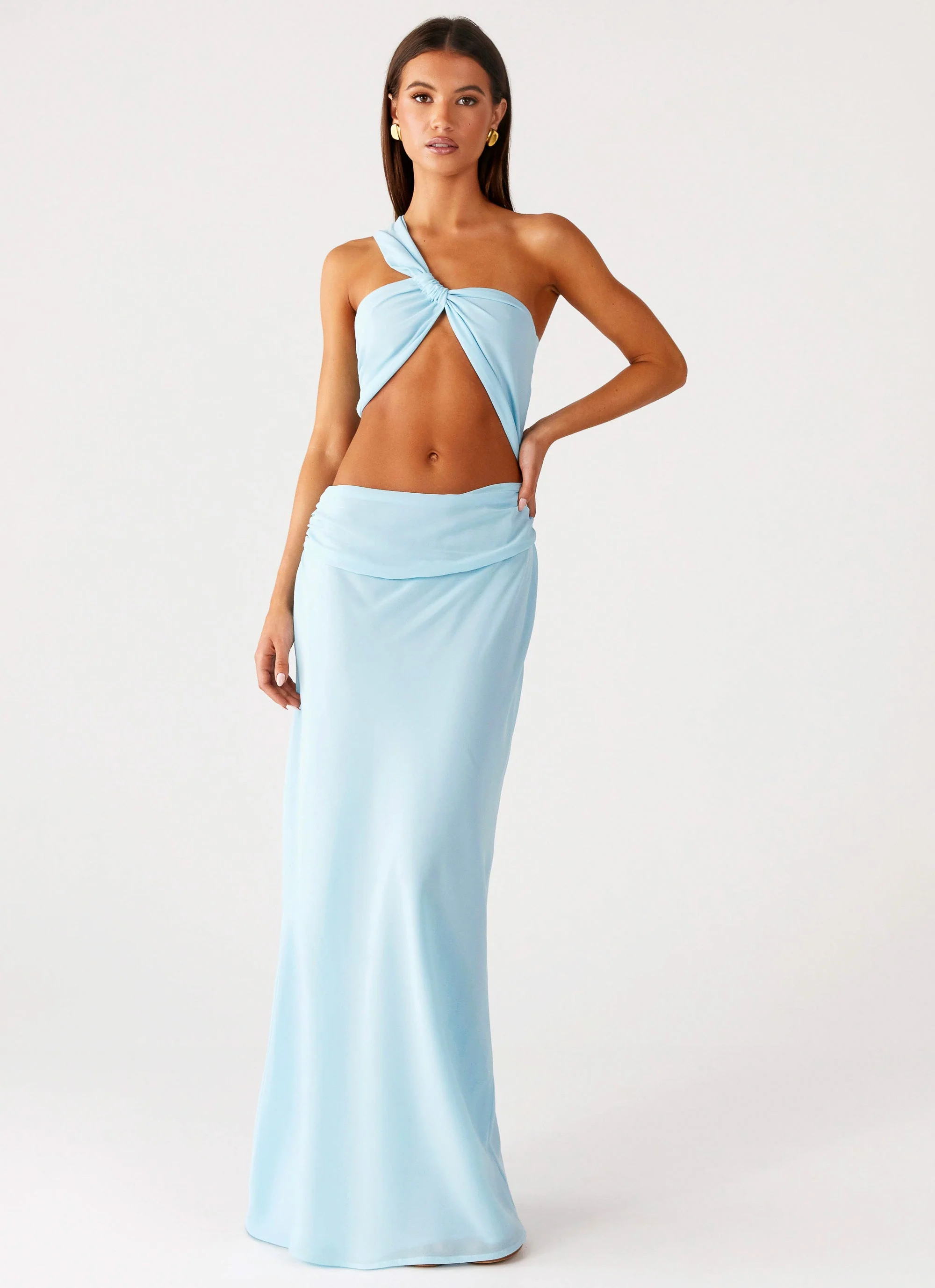 Cindelle One Shoulder Maxi Dress - Turquoise | Peppermayo (Global)