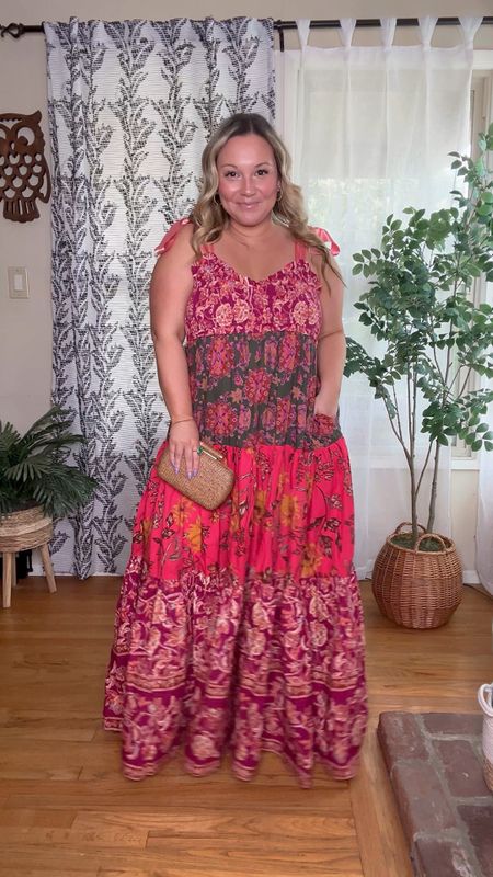 Free People Maxi dress 
Size medium 
Comes in other colors and prints. Also linked a similar version on Amazon. (Have no idea the quality or fit of that one) 
Lipgloss shade is Aura
Spring dresses, graduation dress, spring outfit, summer dress, travel outfit, resort wear, vacation outfit 

#LTKmidsize #LTKSeasonal #LTKover40