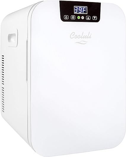 Cooluli 20L Mini Fridge For Bedroom - Car, Office Desk & College Dorm Room - Glass Front & Digita... | Amazon (US)