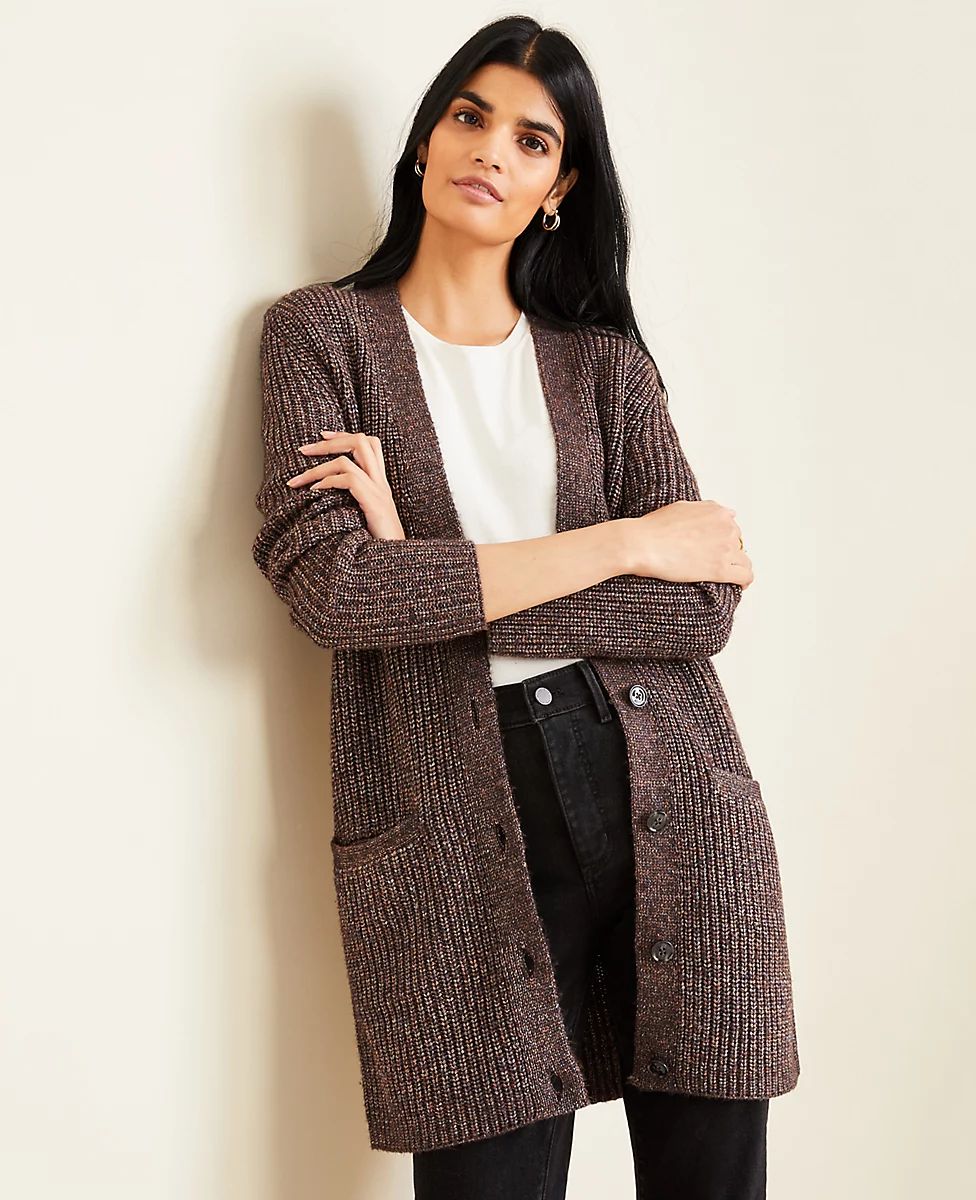 Melange Boyfriend Cardigan | Ann Taylor (US)