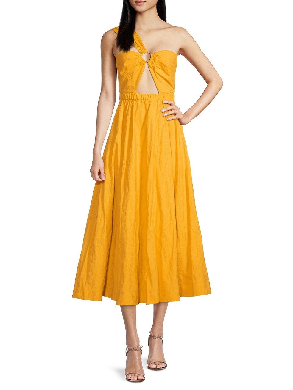 One-Shoulder Cut-Out Midi-Dress | Saks Fifth Avenue