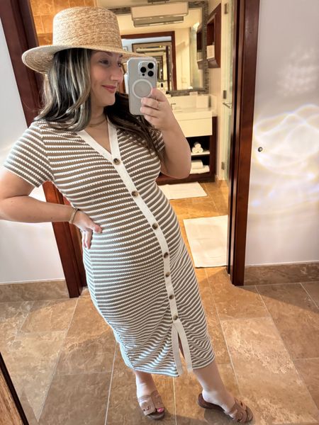 Petite friendly striped midi dress

Dress: size small 
Hat: size small/medium 
Shoes: true to size, also available in wide 

#petitefashion #springstyle #bumpfriendly 

#LTKTravel #LTKBump #LTKFindsUnder50