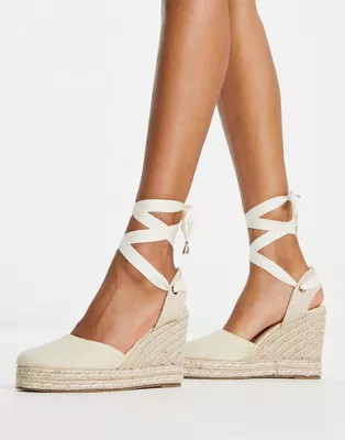 schuh Venus closed toe wedge espadrilles in natural | ASOS (Global)