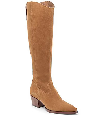 Dolce Vita Virona H2O Suede Tall Block Heel Boots - 10 | Dillard's