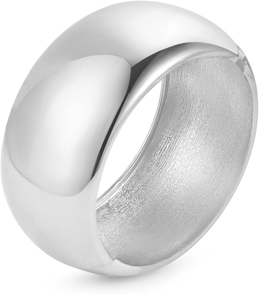 Bangle Bracelets for Women | 14K Gold Plated Trendy Wide Bracelets | Hinged Arm Cuff Bangles Chun... | Amazon (US)