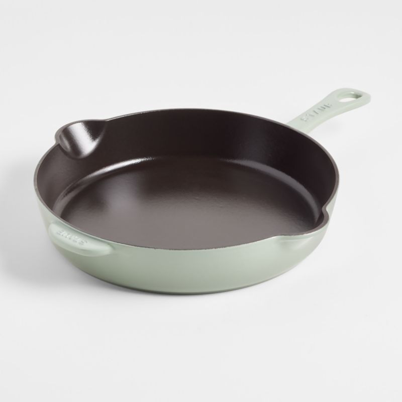 Staub 11" Eucalyptus Enameled Cast Iron Traditional Deep Skillet + Reviews | Crate & Barrel | Crate & Barrel