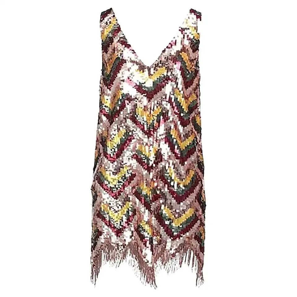 ELISABETTA FRANCHI MULTICOLORED SEQUINED DRESS It 40 | 1stDibs