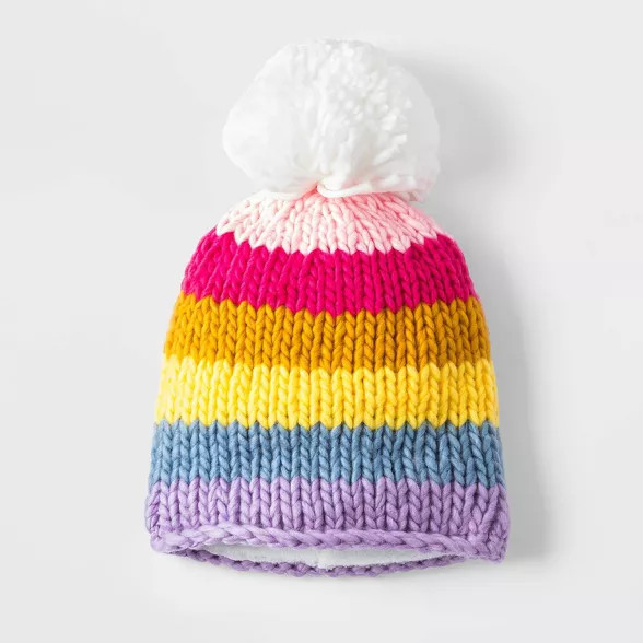 Girls' Rainbow Striped Beanie - Cat & Jack™ | Target
