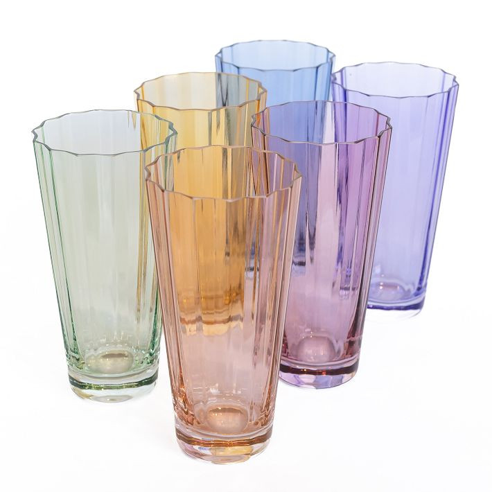 Estelle Colored Glass Sunday Highball Glass Sets | West Elm (US)
