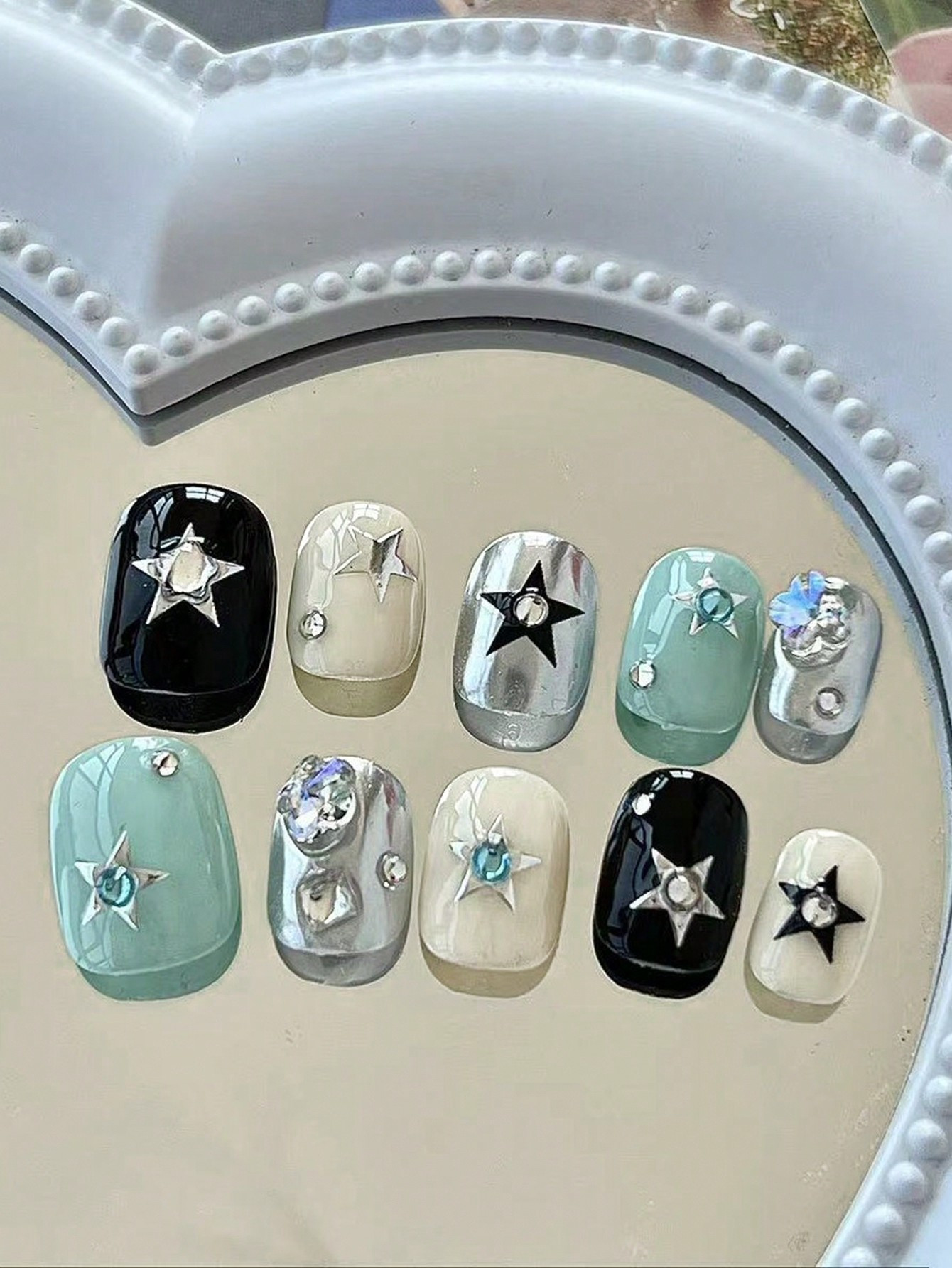 10pcs Y2K Trendy Star-Shaped Metal Rhinestone Brooches, With Jelly Glue | SHEIN USA | SHEIN