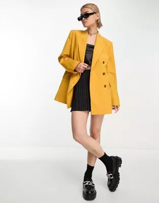 & Other Stories co-ord double breasted blazer in mustard | ASOS (Global)