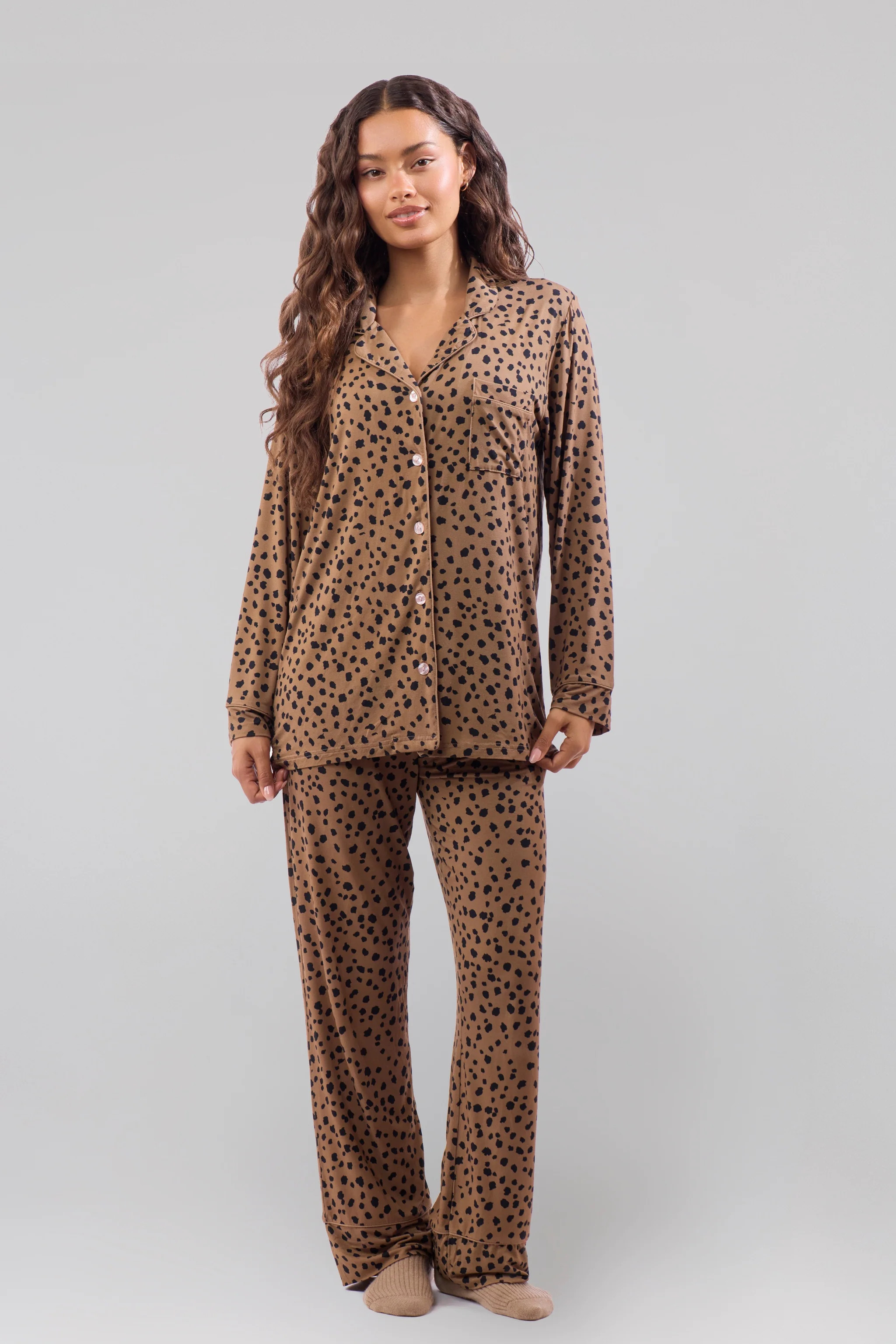 Women's Pajamas Brown | A Leopard Doesn't Change It's Spots | Crickle Daisy