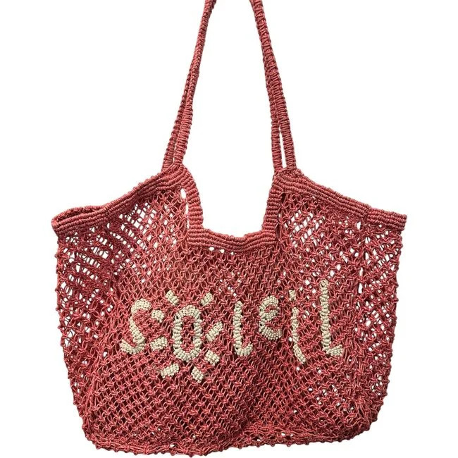Mer St. Barth | St Jean Jute Beach Tote ""Soleil"", pink | Maisonette | Maisonette
