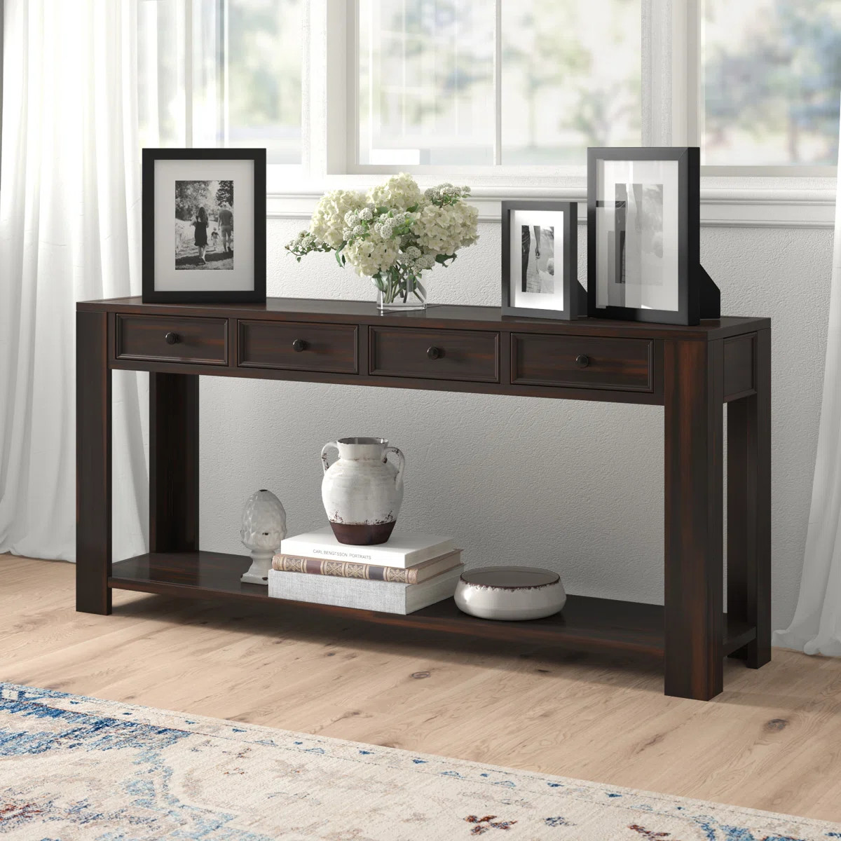 Hagberg Console Table Sofa Table with Storage Drawers and Bottom Shelf for Entryway Hallway,Entry... | Wayfair North America