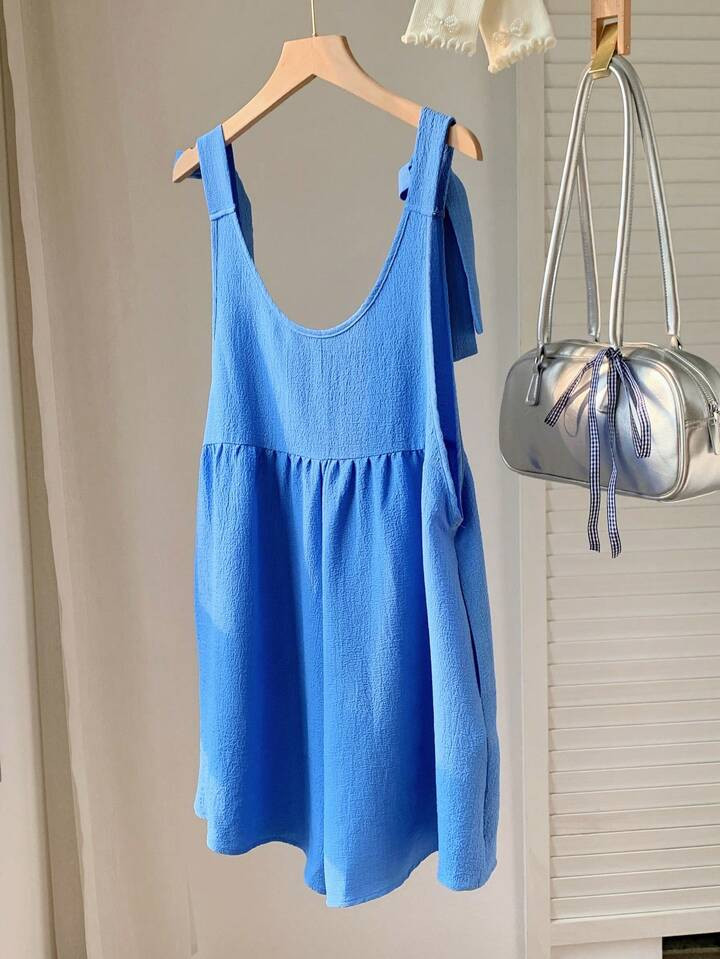 Comfortcana Summer Casual Solid Color Sleeveless Jumpsuit With Tied Straps | SHEIN