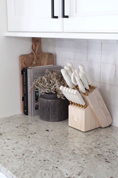 Kitchen finds, kitchen decor; knife set, vase, book, cutting board 

#LTKFind #LTKGiftGuide #LTKhome