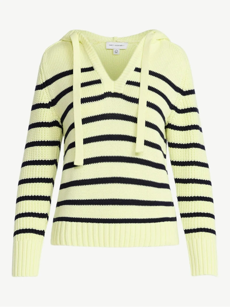 Free Assembly Women's Cotton Hoodie Sweater with Long Sleeves, Sizes XS-XXL | Walmart (US)