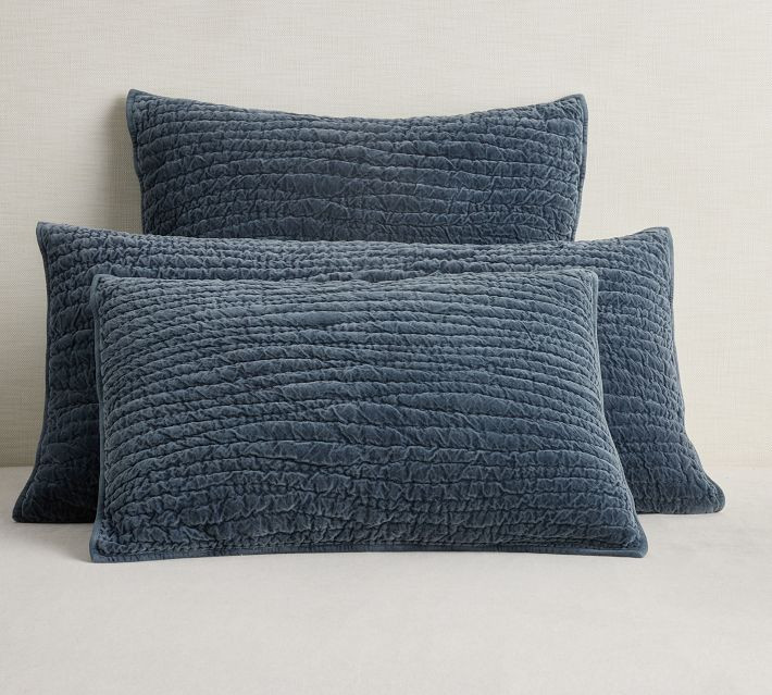Washed Velvet Handcrafted Quilted Sham | Pottery Barn (US)