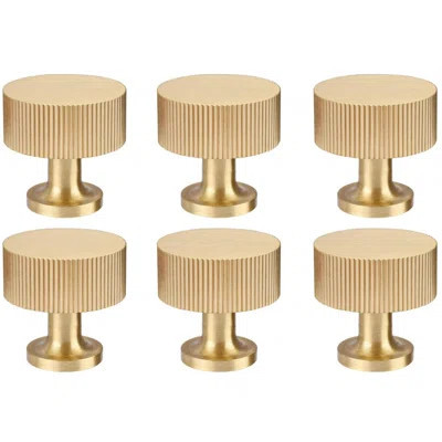 6Pcs Solid Brass Cabinet Knobs Pulls Cabinet Drawer Dresser Gold Knobs Modern Handles (1"X1"/25Mmx25mm),Brushed Brass Finish | Wayfair North America