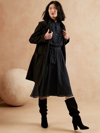 Ruffle-Placket Shirtdress | Banana Republic Factory