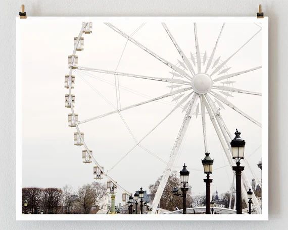 SALE! Paris Photography, Ferris Wheel by Nichole Robertson, Minimalist Wall Art Print, Extra Large A | Etsy (US)