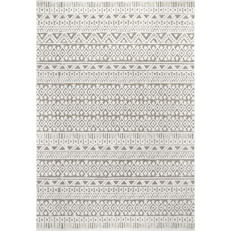 nuLOOM Tina Textured Geometric Banded Indoor/Outdoor Patio Area Rug | Target