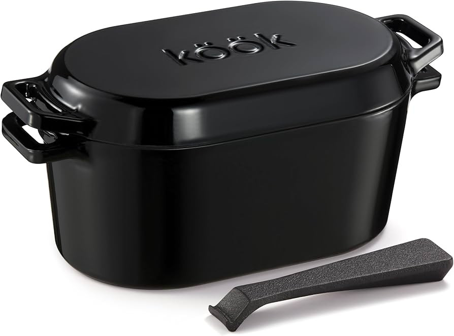 KooK Dutch Oven, Oven for Sourdough Bread Baking, with Lid, Dual Handles, Enameled Cast Iron, inc... | Amazon (US)