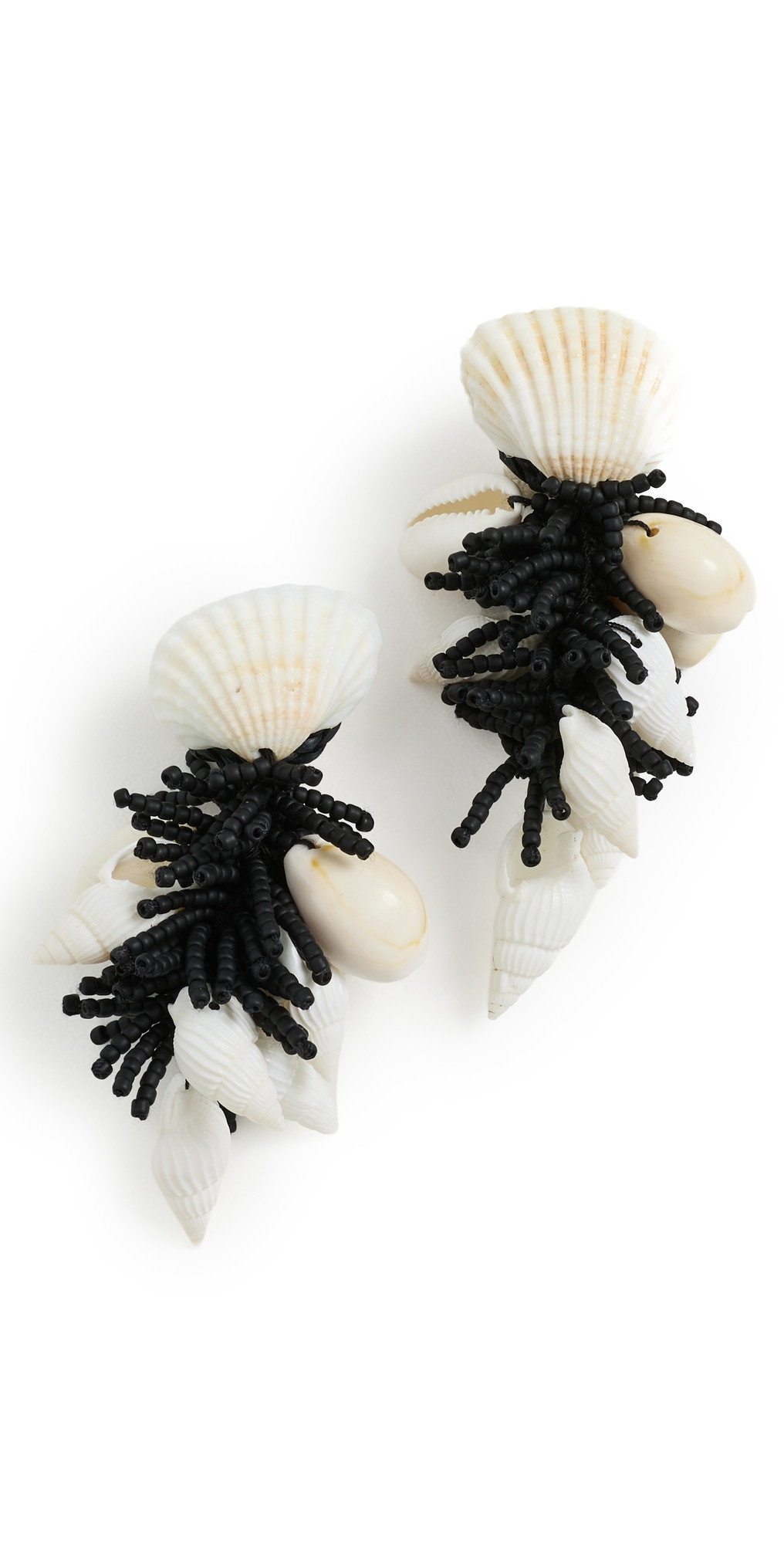 Johanna Ortiz Whimsical Waters Earrings Ecru/Black One Size | Shopbop