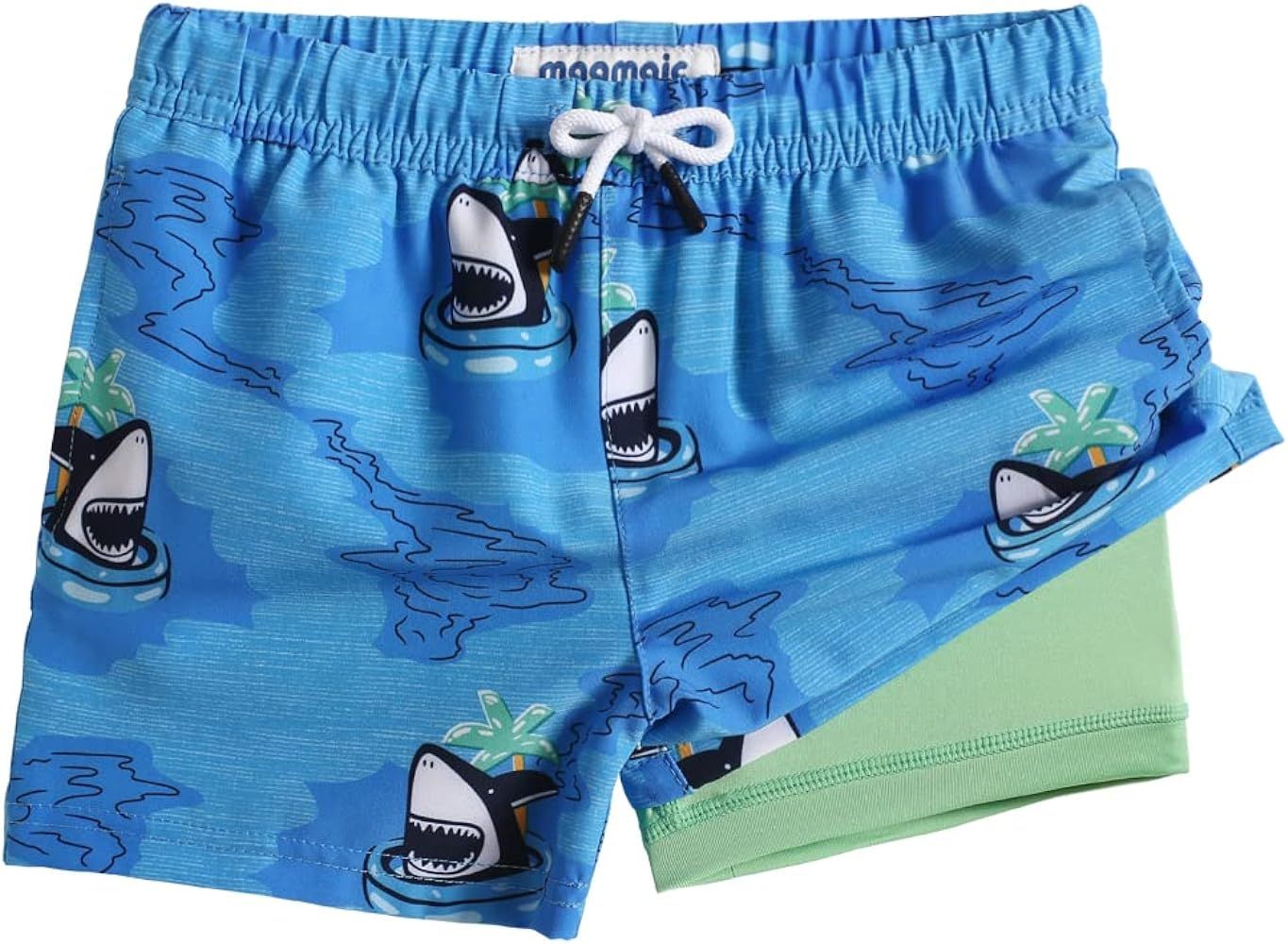 maamgic Boys Swim Trunks with Compression Liner Toddler Boy Swimsuit Quick Dry 4-Way Stretch Swim... | Amazon (US)