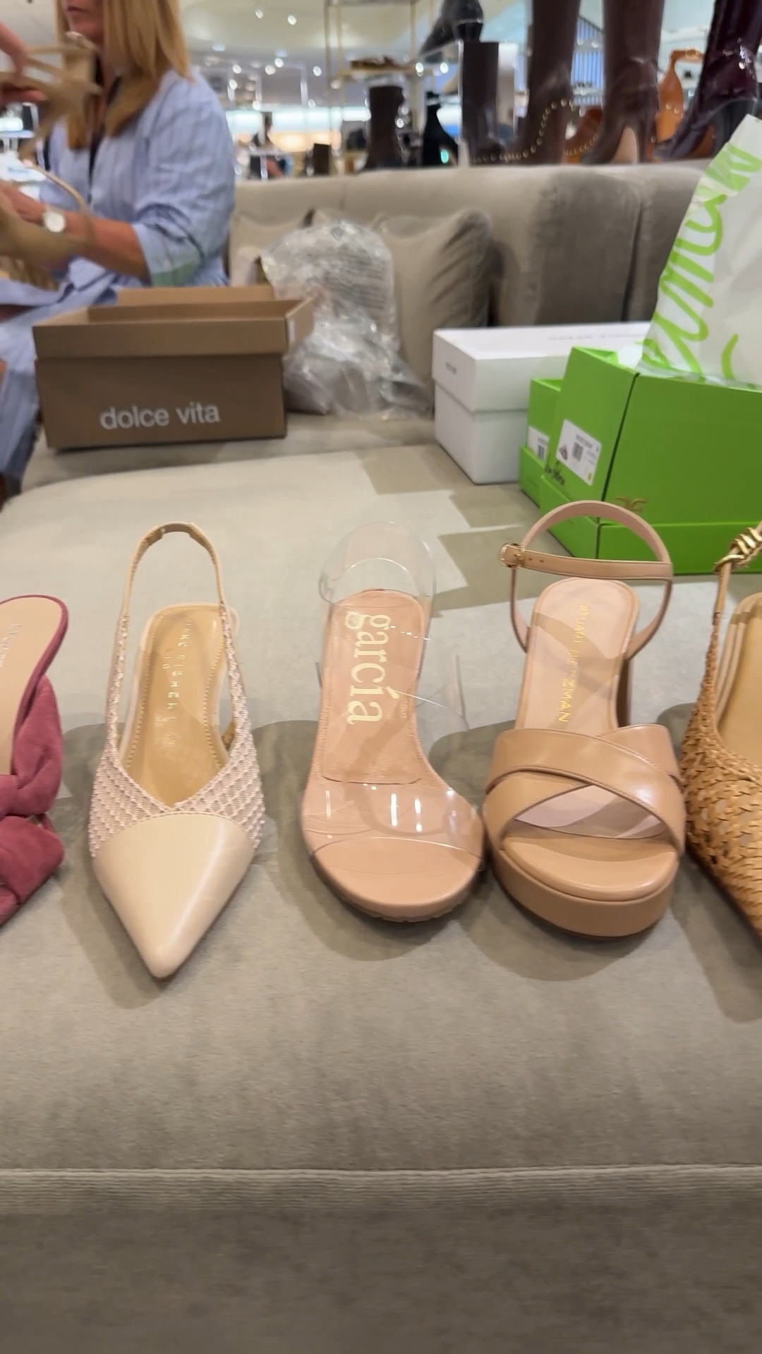 Comment SHOP and I will send the links.  The shoe lineup for my client Lindsey - NEUTRALS!  
#stylewitheugenia #styledbyeugenia 

#LTKOver40 #LTKMothersDay #LTKSeasonal