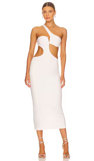 Kara Midi Dress in White | Revolve Clothing (Global)