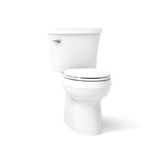 Gleam 12 in. Rough In 2-Piece 1.28 GFP Single Flush Elongated Chair Height Toilet in White with S... | The Home Depot
