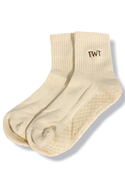 TWT\u00ae 3/4 Crew Coffee Pilates Socks | The Willow Tree