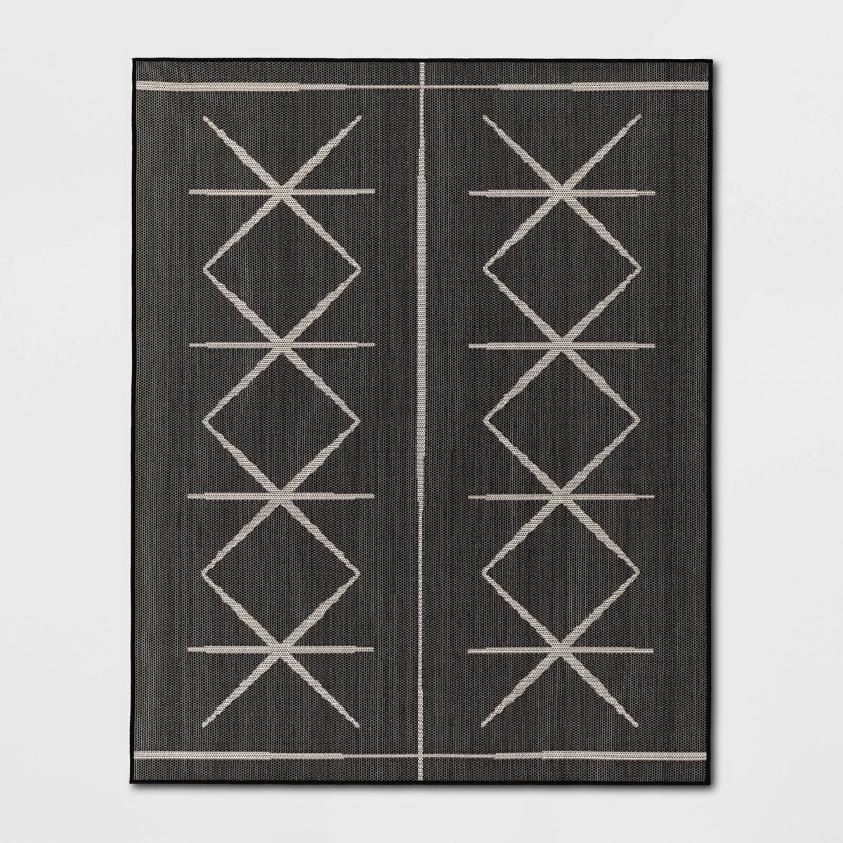 Modern Crisscross Rectangular Woven Indoor Outdoor Rug Black - Threshold™ | Target