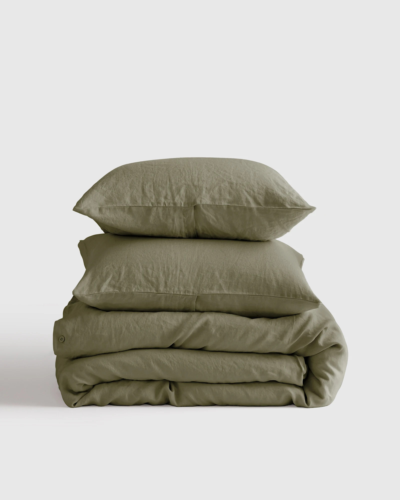 Quince | European Linen Duvet Cover Set in Sage, Size Twin | Quince
