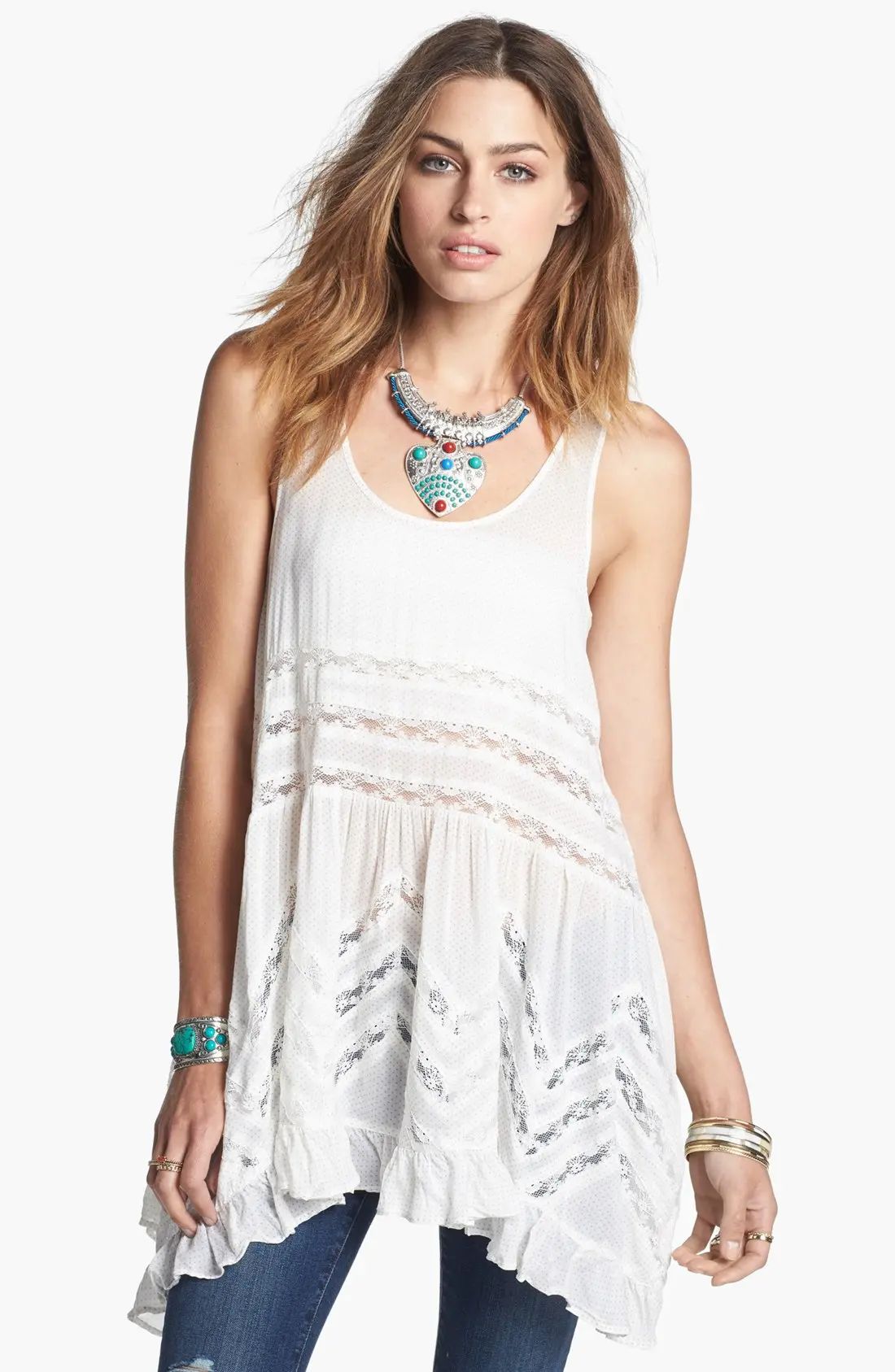 Swingy Lace Inset Tunic | Nordstrom