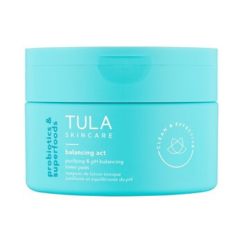 Balancing Act Purifying & pH Balancing Biodegradable Toner Pads - TULA Skincare | Sephora | Sephora (CA)