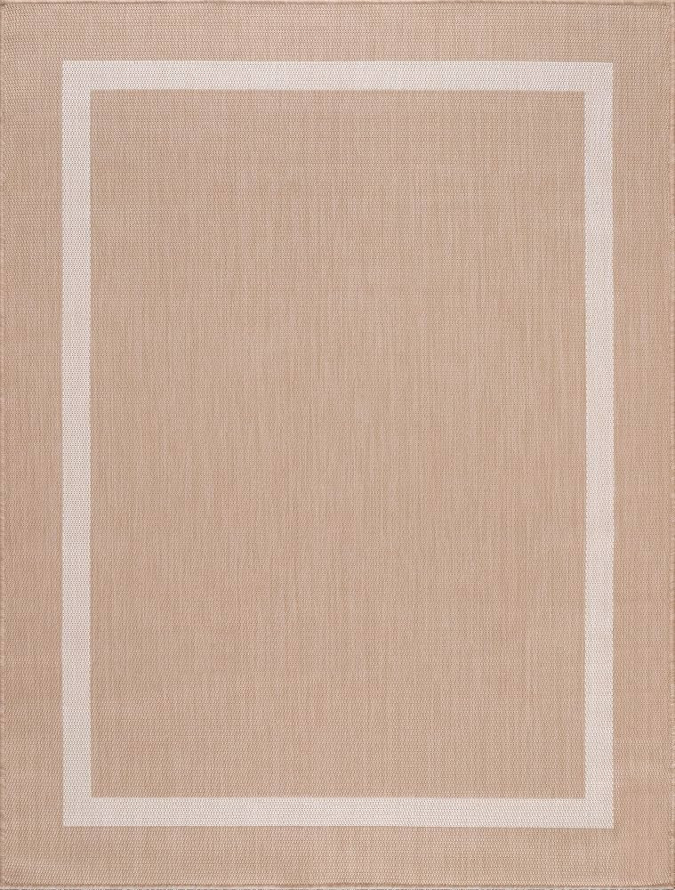 Lena Rug Modern Bordered Indoor Outdoor Area Rug Weather Resistant Outdoor Carpet for Porch Deck ... | Amazon (US)