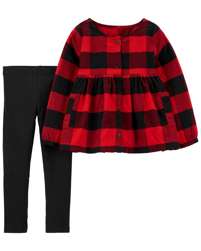 2-Piece Buffalo Check Top & Legging Set | Carter's