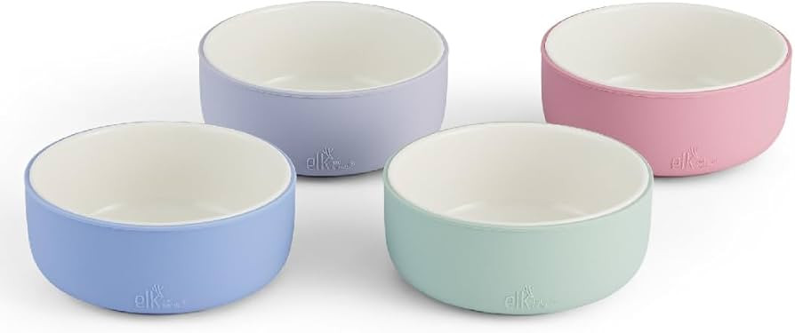 Elk and Friends Kids Porcelain Bowls with Silicone Sleeve | Kids/Toddler/Baby Feeding | Microwave... | Amazon (US)